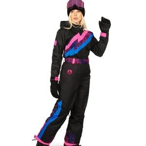 Retro-style ski suit